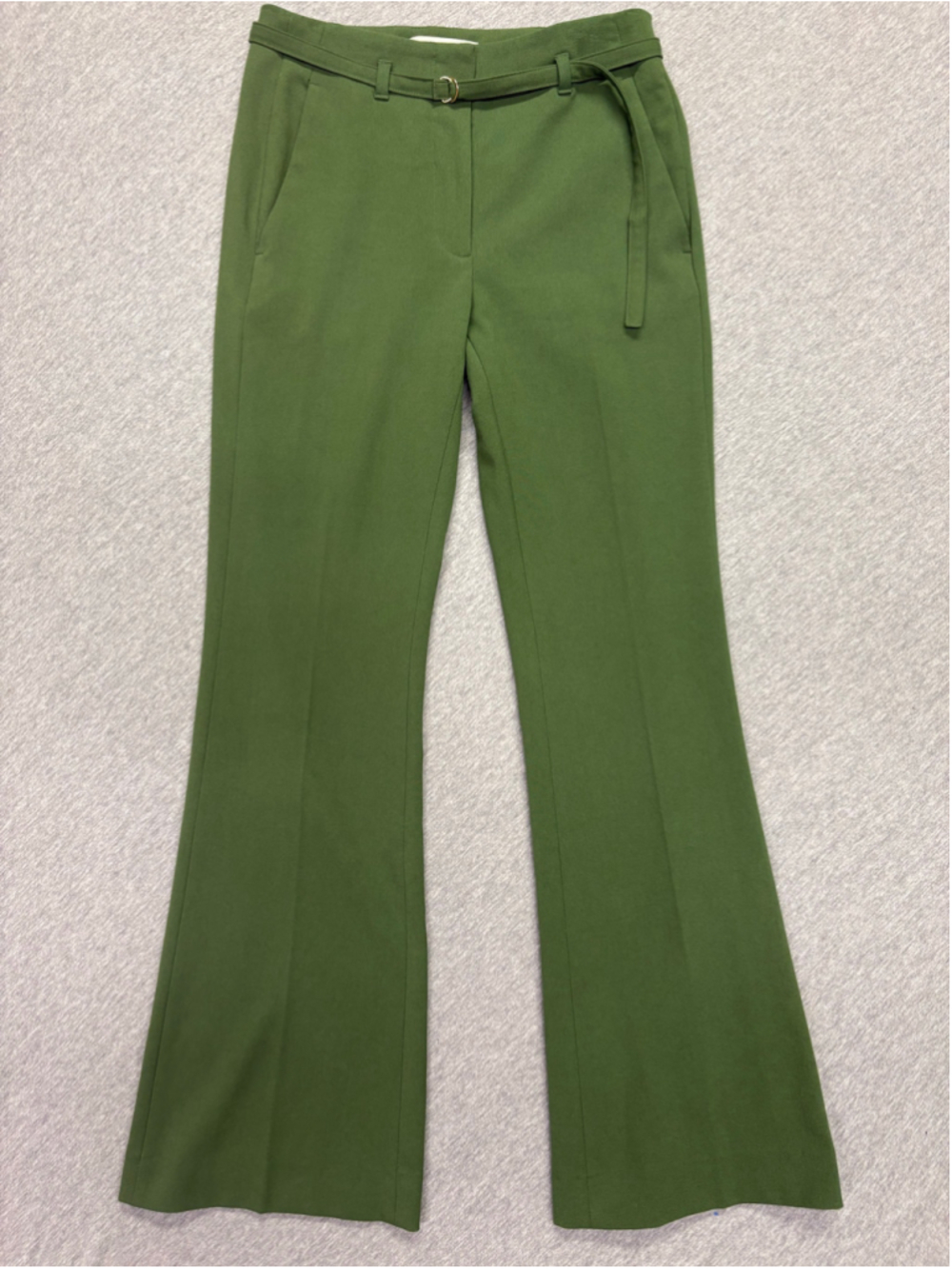 Abercrombie & Fitch 24R Olive Green Belted Flare Dress Pants Trousers